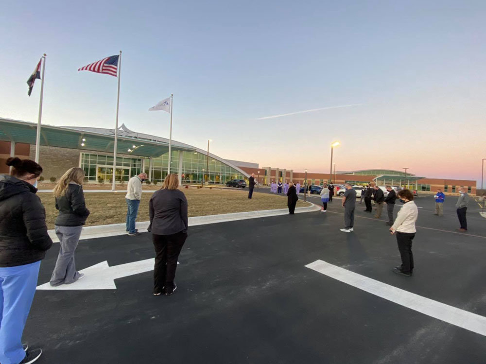 INVESTMENT IN MONETT
CoxHealth officials conduct an opening ceremony for the health care system’s $42 million Monett hospital on Jan. 22. The 102,000-square-foot center comprises a 75,000-square-foot hospital and 27,000-square-foot medical office building housing 48 exam rooms. The CoxHealth Foundation raised roughly $7 million of the cost through a fundraising campaign started last year.