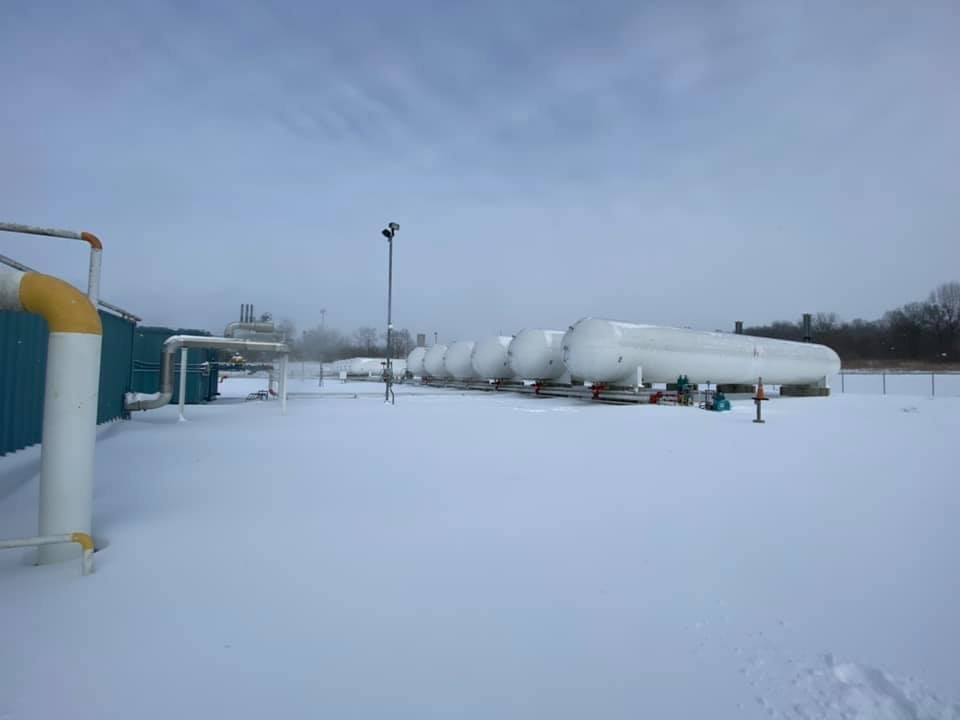 City Utilities' natural gas propane peaking plant is shown in operation Feb. 15.