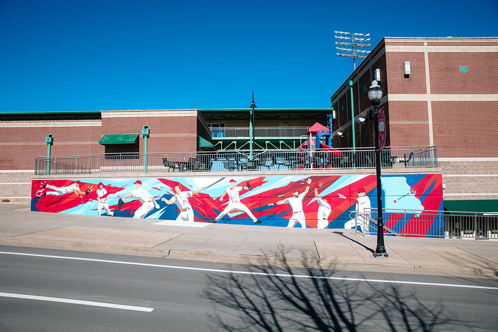 A Springfield Cardinals mural organized by street art initiative Chroma is at Hammons Field.