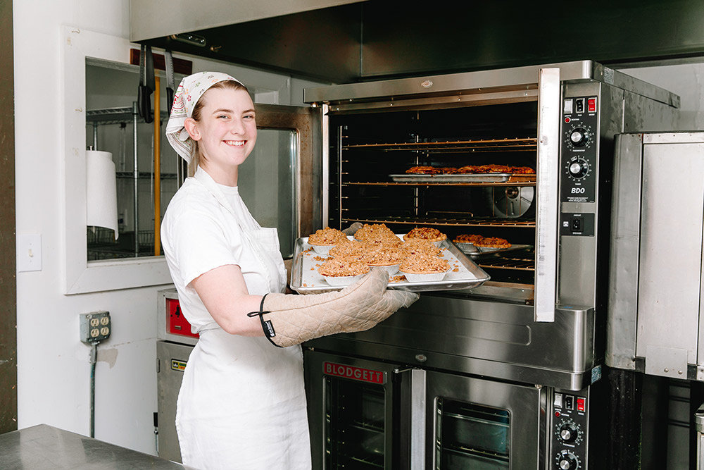 FRESHLY BAKED: Co-owner Eleanor Taylor runs Prairie Pie out of a downtown storefront where Vito's Kitchen operated until June 2020.