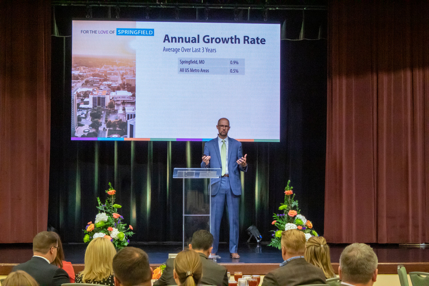 Springfield Area Chamber of Commerce’s Ryan Mooney says the annual local population growth rate continues to outpace the average of metropolitan areas in the nation.