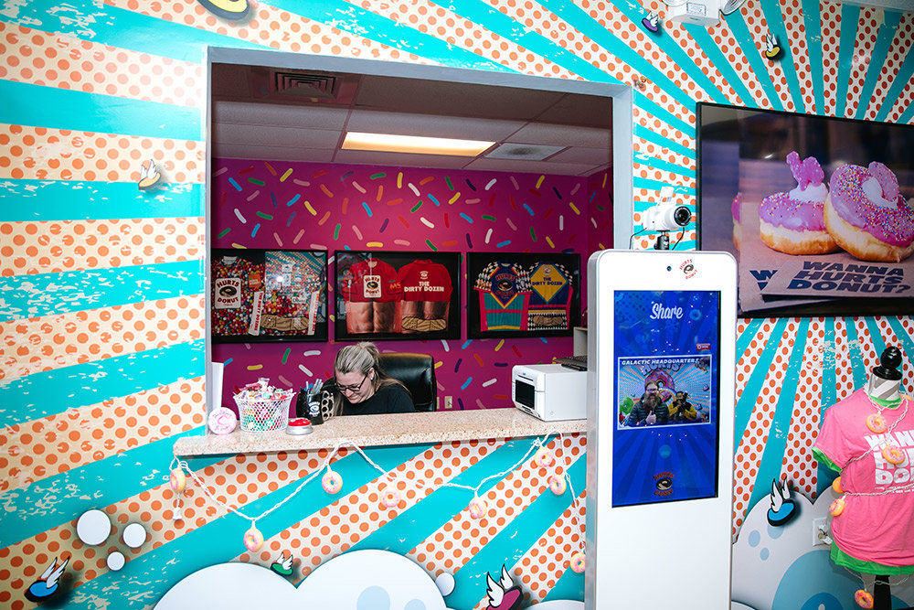  Sprinkles fittingly greet visitors as they walk through the front door. A unique feature is a selfie machine in the lobby. Pose for a few seconds, and guests have a keepsake photo instantly printed to take home with them.