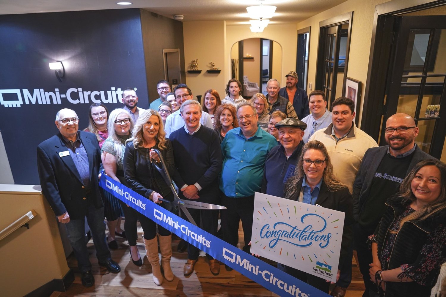 The Springfield Area Chamber of Commerce last month held a ribbon-cutting ceremony for Mini-Circuits' new office.