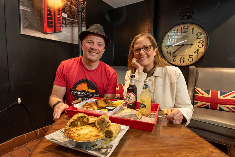 British food, such as pasties, shepherd's pie and sausage rolls, fill the menu at London Calling Pasty Co., owned by Neil Gomme and Carrie Mitchell.