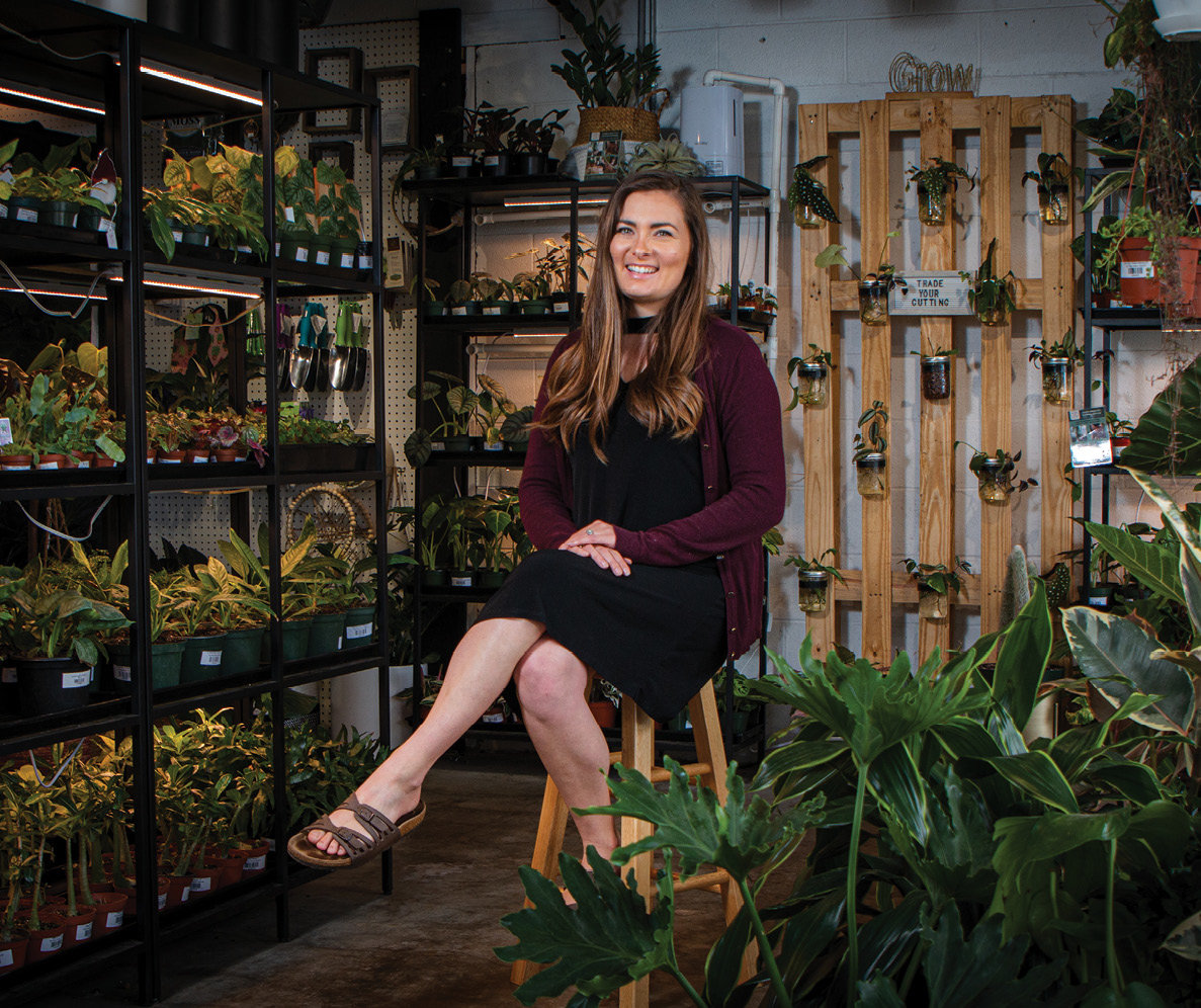 IN THE GREEN: The Plant Room co-owner Emma Fear estimates her shop has up to 2,000 plants in stock.