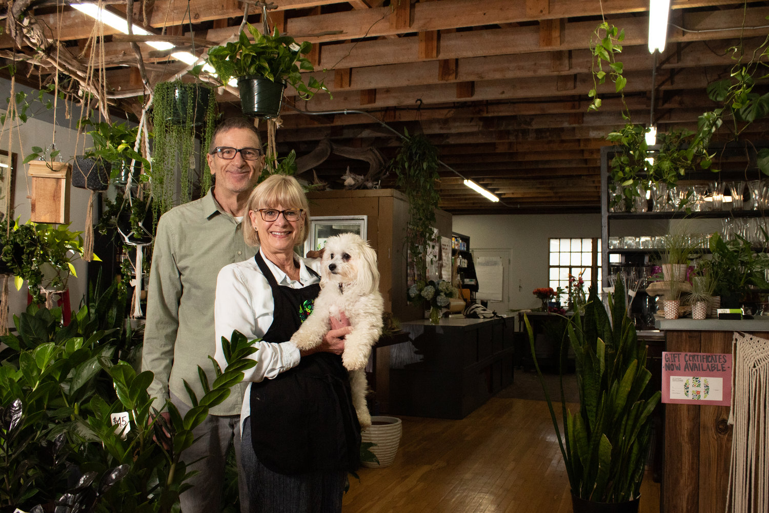 GROWTH MODE: Jeff Van Haveren and Shelley Hume own Hazel's Flowers, an Ozark business that increased sales by $100,000 last year.