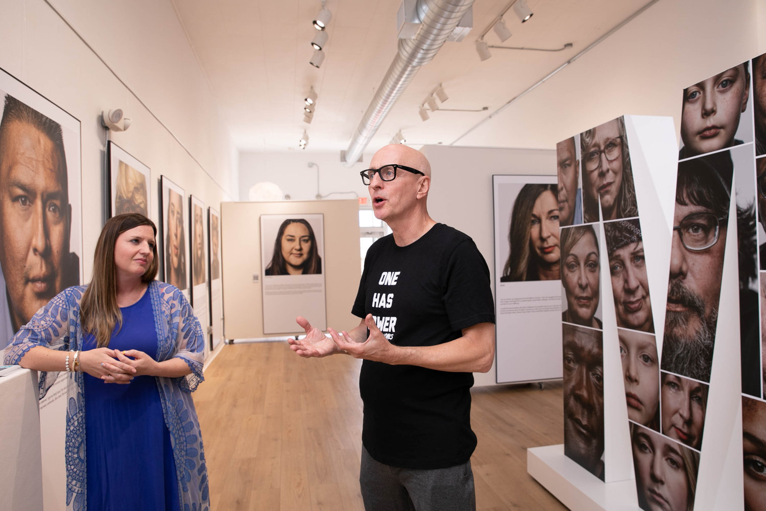 MAKING ART: Artist Randy Bacon, right, discusses the connection he made with Burrell Foundation Executive Director Gabrielle Martin to create "The Art of Being Me" exhibit.