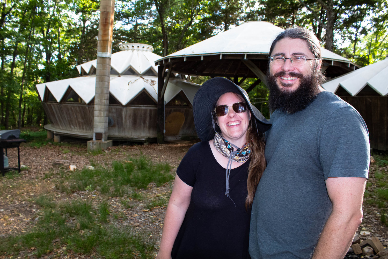 Amanda and Nick Francis show off the trio of yurts that are rentable on Airbnb.