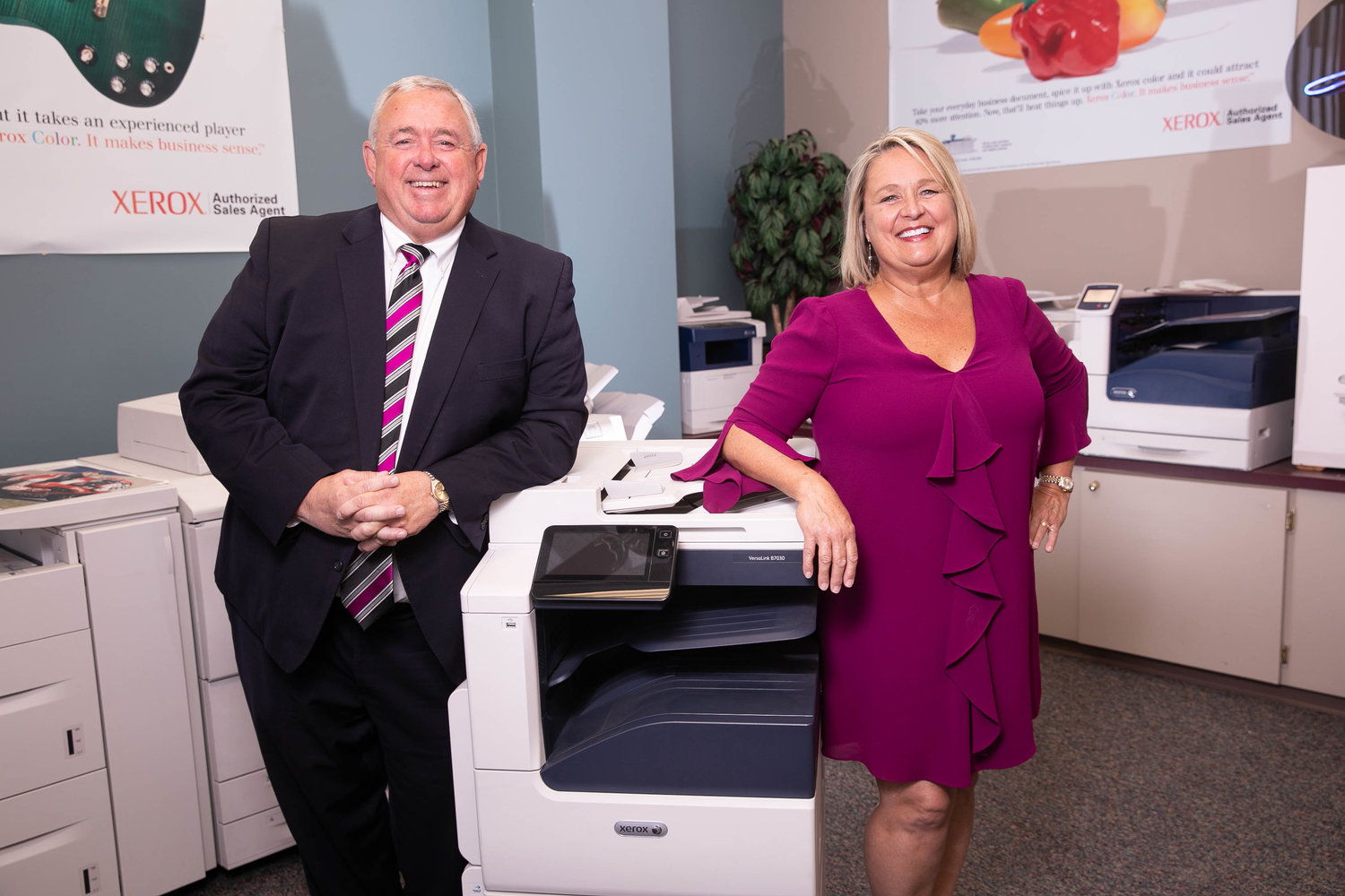 STAY IN PLACE: Document Solutions, owned by Greg and Lisa Tigges, is nearing 30 years of operating in the Queen City, all in Plaza Towers.