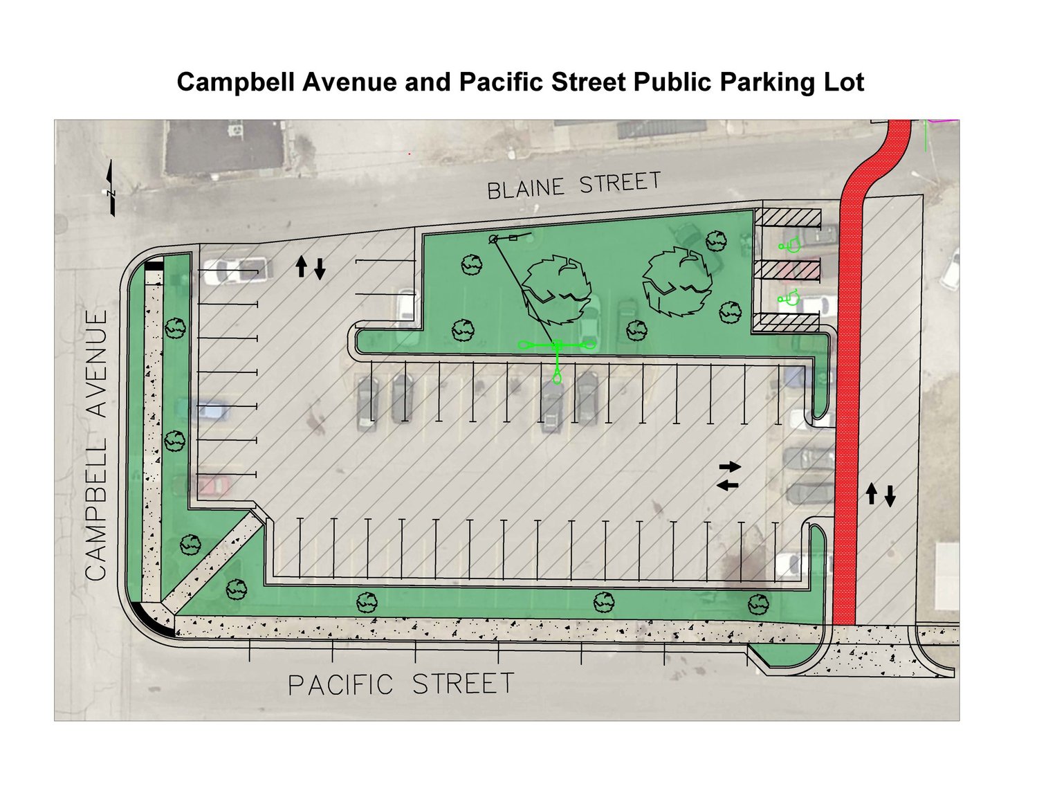 Parking lot improvements at Campbell Avenue and Pacific Street are scheduled to start next week.