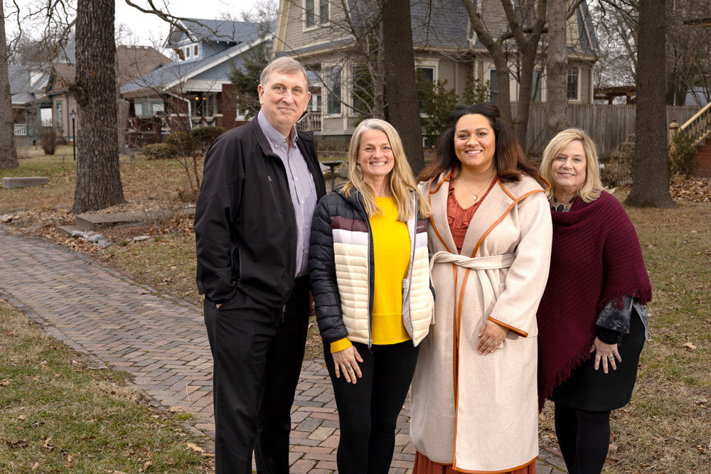Restore SGF inaugural board members Rusty Worley, Amy Blansit, Adrianna Bruening and Andrea Brady stand in the Midtown neighborhood, which has been identified for potential reinvestment.