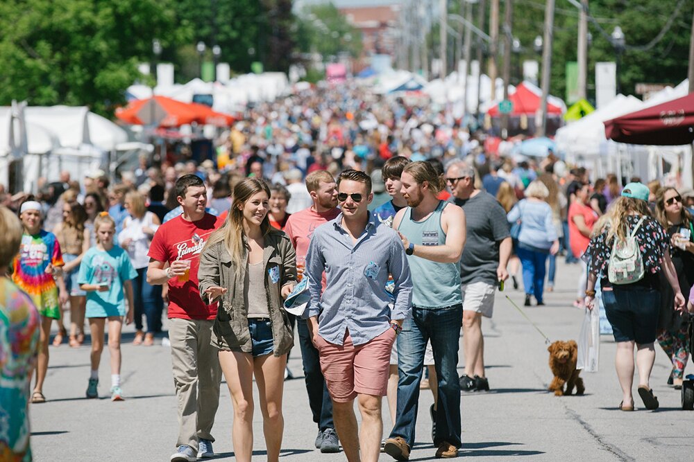 BIG DRAW: Artsfest is expected to draw more than 20,000 people to historic Walnut Street May 6-7. Here, 2019 crowds experience the sights and sounds of the event.