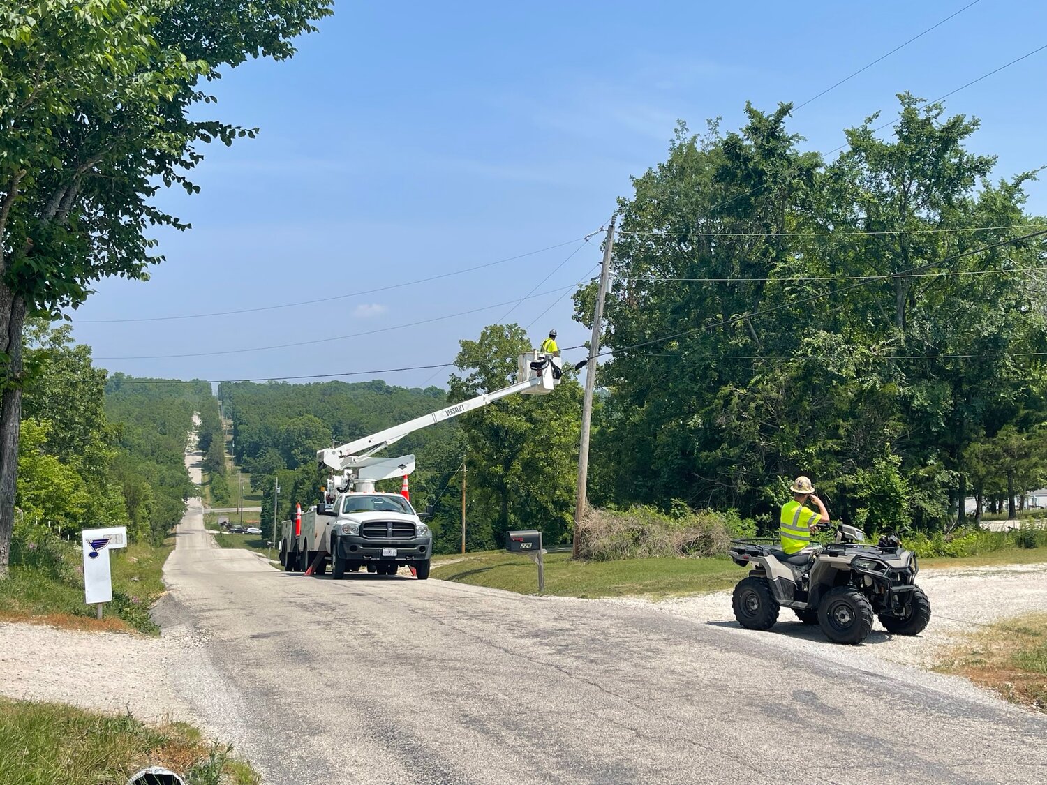Crews with ITG Communications LLC begin work on a high-speed internet buildout in the service area of White River Valley Electric Cooperative Inc.