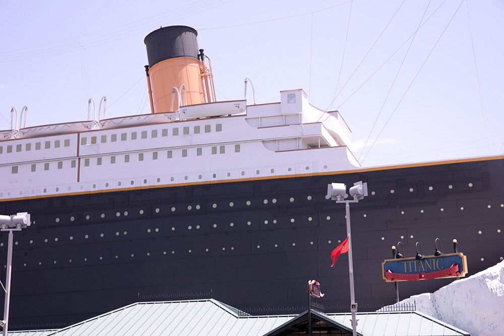 The exterior of the Titanic Museum Attraction in Branson is a smaller-scale version of the ship.