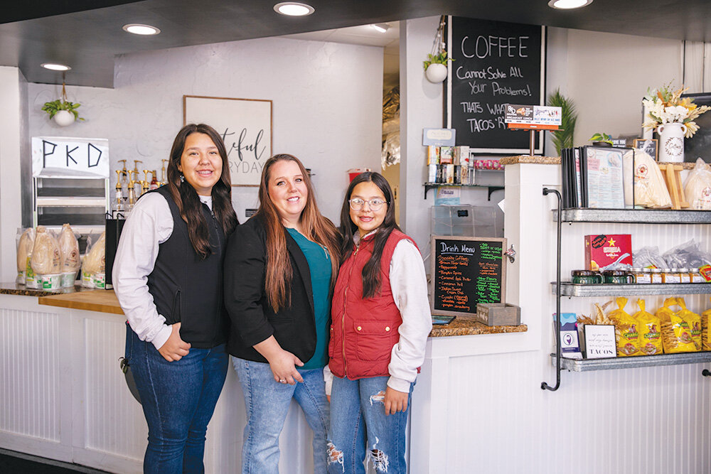 The Romero family work together in their family business, Marigold Cafe Catering and Venue. From left, mother and daughters Josie, Michelle and Jaylenn Romero.