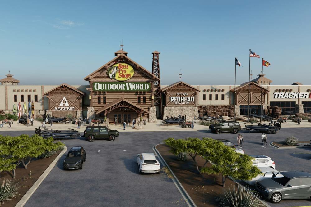 Bass Pro Shops is targeting a spring 2025 opening for an Outdoor World store in Odessa, Texas.